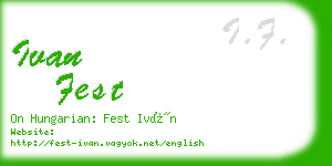 ivan fest business card